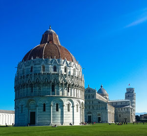 View of historical building against blue sky