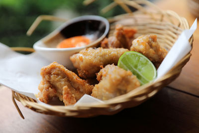 Close-up of served food in plate