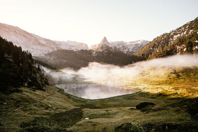 Scenic view of mountains against sky