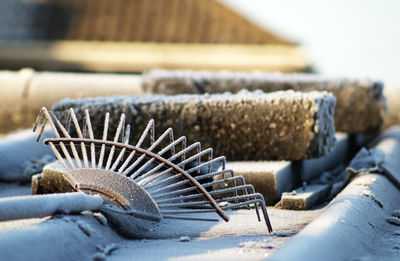Frosted gardening rake