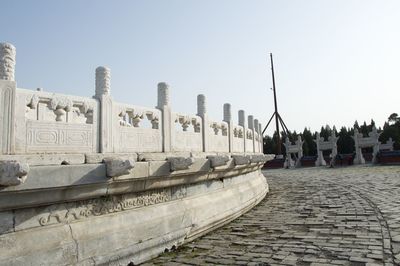 Panoramic view of historic building against clear sky