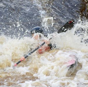 Man splashing water