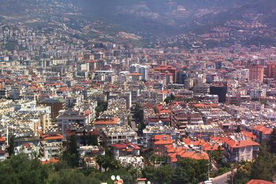 High angle shot of townscape