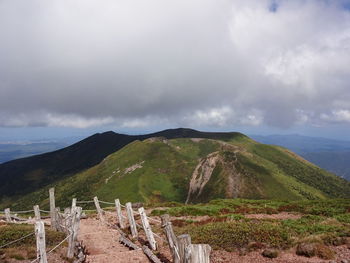 Scenic view of mountains against sky