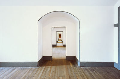 Empty wooden door of building