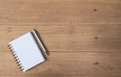 High angle view of pen on table