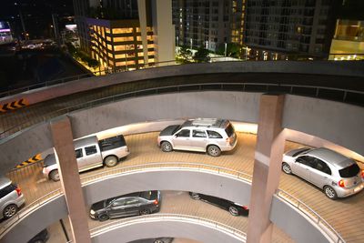 High angle view of bridge in city