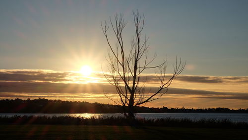 Sunset over lake