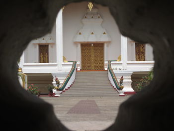 Entrance of temple in building