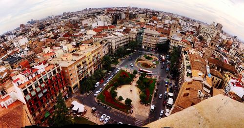 High angle shot of cityscape