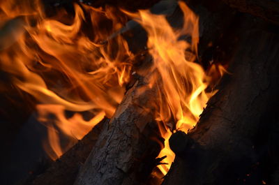 High angle view of bonfire