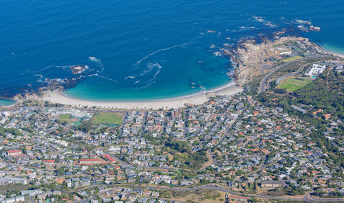 High angle view of beach