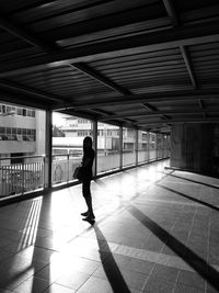 Full length of man in corridor