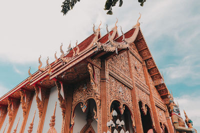 Low angle view of temple against sky