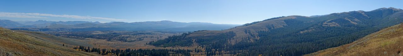 Panoramic view of landscape and mountains against sky