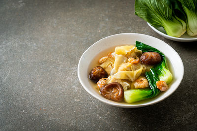 Close-up of food in bowl on table
