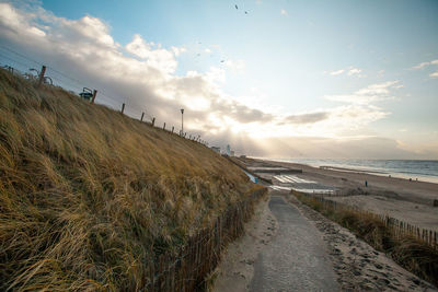 Scenic view of beach against sky