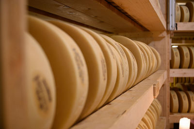 Close-up of stack of firewood