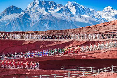 View of snowcapped mountain against sky