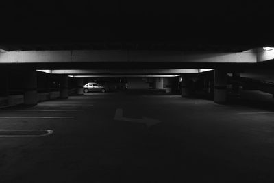 Empty walkway at night