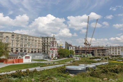 Buildings against sky in city