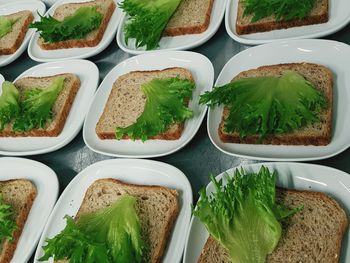 High angle view of vegetables in container