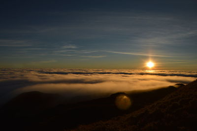 Scenic view of cloudscape against sky during sunset