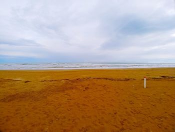 Scenic view of beach against sky