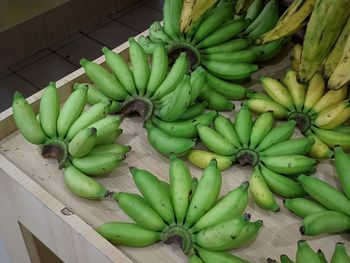 High angle view of bananas