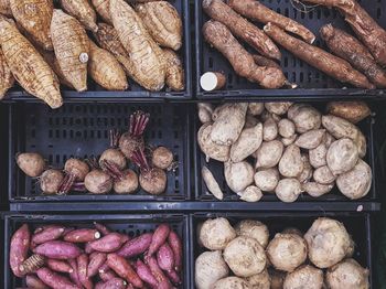 Stack of vegetables for sale