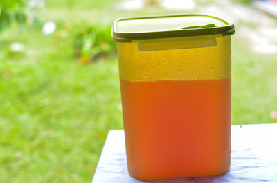 Close-up of drink on table