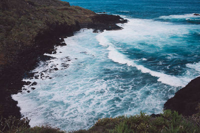 High angle view of beach