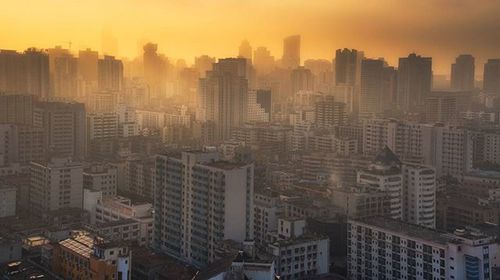 Cityscape at sunset