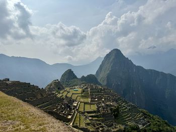Scenic view of mountains against sky