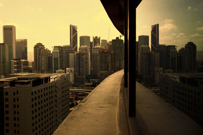 View of skyscrapers in city