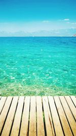 View of sea against blue sky