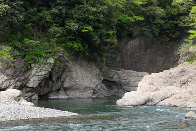 Rock formations on coast