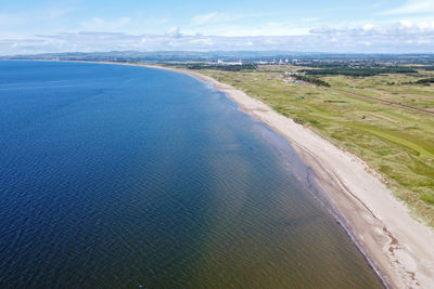 High angle view of beach against sky