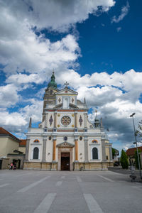 View of built structure against cloudy sky