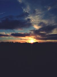 Silhouette of landscape at sunset