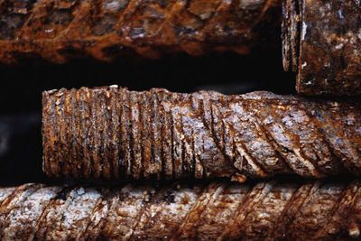 Close-up of bread on barbecue grill