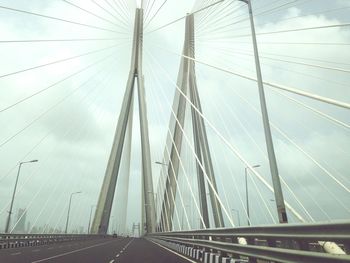 Low angle view of suspension bridge