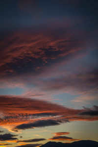 Scenic view of dramatic sky during sunset