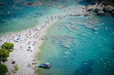 High angle view of beach