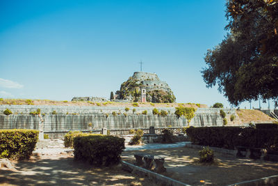 View of temple against clear sky