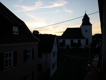 Houses at sunset