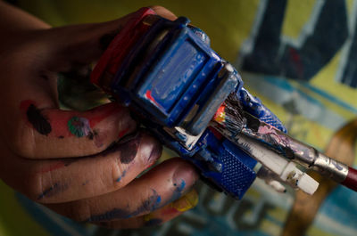 Close-up of man working