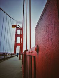 Suspension bridge against sky