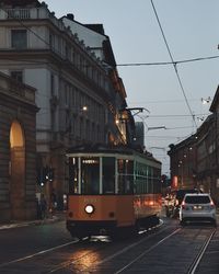High angle view of city street