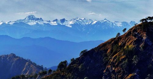 Scenic view of mountains against sky